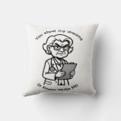 White Medical Cartoon  grumpy chief illustration クッション (裏面)