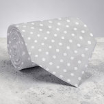 White Mini Polka Dots on Light Grey Necktie ネクタイ<br><div class="desc">This charming necktie features a delightful pattern of white mini polka dots elegantly set against a soft light grey background. Perfect for adding a touch of playful sophistication to any outfit, this tie is a versatile accessory suitable for various occasions, from casual business meetings to special events. The high-quality material...</div>