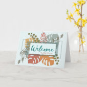 White Minimal Boho Welcome Wishing カード (黄色い花)