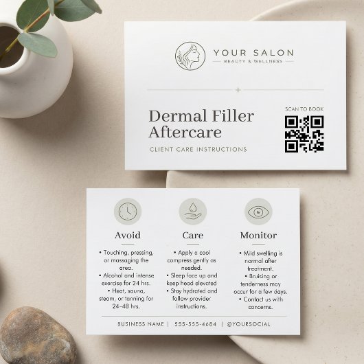 White Minimal Dermal Filler Care Guide QRコード 