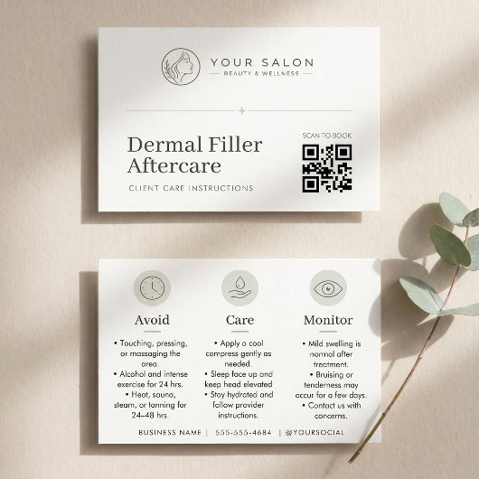 White Minimal Dermal Filler Care Guide QRコード