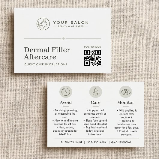 White Minimal Dermal Filler Care Guide QRコード