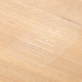 White Minimal Elegant Wedding アクリル招待状 (レイダウン)