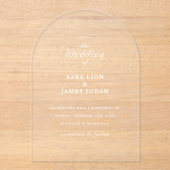 White Minimal Elegant Wedding アクリル招待状 (正面)