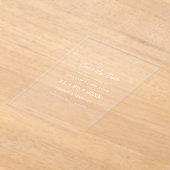 White Minimal Modern Save the Date Card アクリル招待状 (レイダウン)