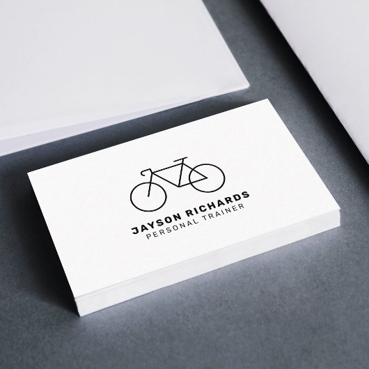 White Minimal Personal Trainer Cycling Instruction 名刺
