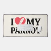 White Minimal Personalized Parrot Lover Typography デスクマット (キーボード&マウス)