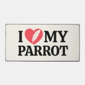 White Minimal Personalized Parrot Lover Typography デスクマット (正面)