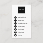 White Minimalist Camera Photographer Business Card 名刺 (裏面)