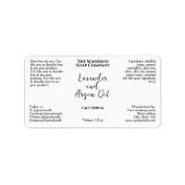 White Minimalist Cosmetics Dropper Bottle  ラベル (正面)