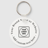 White Minimalist | Custom Business Logo  キーホルダー (正面)