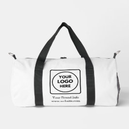 White Minimalist | Custom Business Logo Design ダッフルバッグ