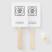 White Minimalist | Custom Clean Simple Logo Design ハンドファン (正面&裏面)