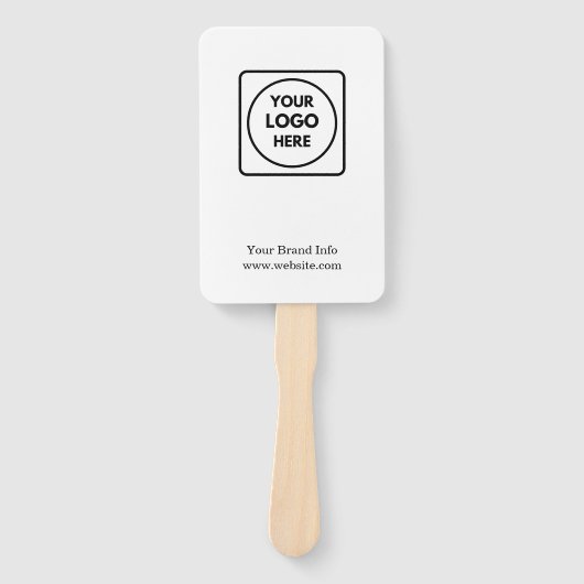 White Minimalist | Custom Clean Simple Logo Design ハンドファン (正面)