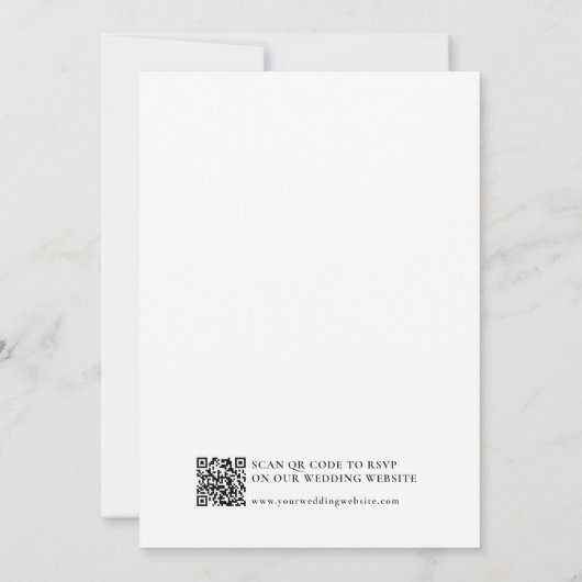 White Minimalist Elegant Wedding 招待状 (裏面)