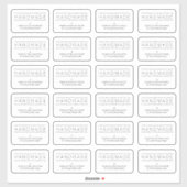 White Minimalist Handmade Artisan Gratitude  シール (シート)