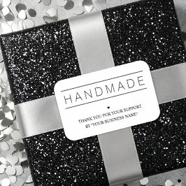 White Minimalist Handmade Artisan Gratitude シール