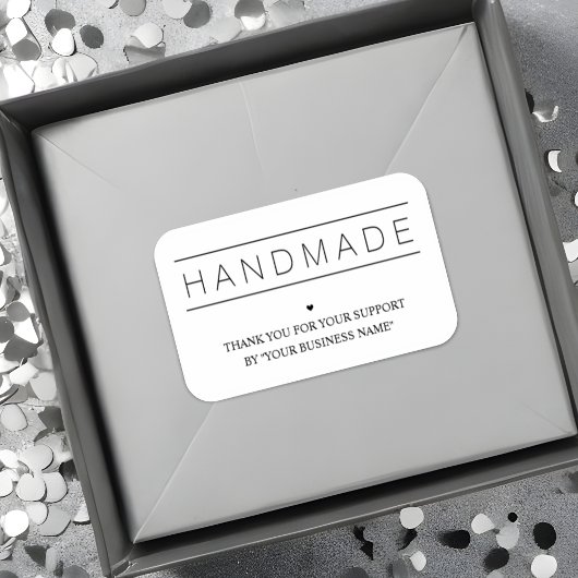 White Minimalist Handmade Artisan Gratitude  シール