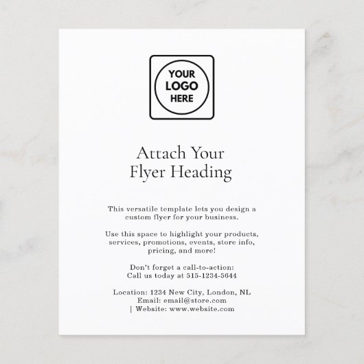 White Minimalist Logo | Clean Simple Business  チラシ (裏面)