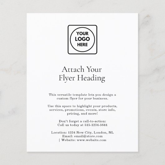 White Minimalist Logo | Clean Simple Business チラシ (正面)