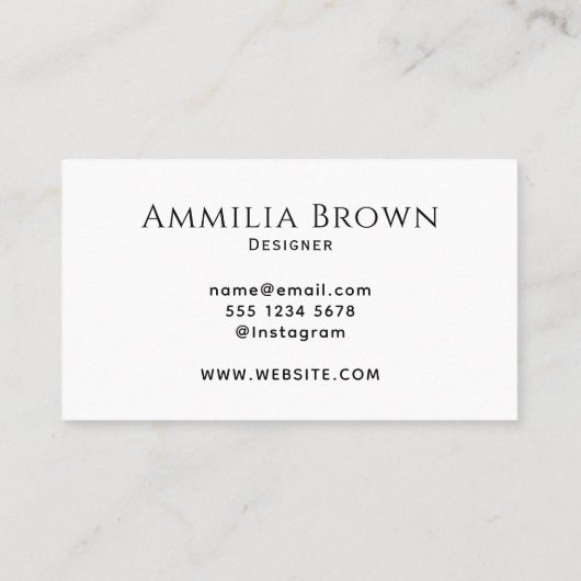 White Minimalist | Modern Professional Handwritten 名刺 (裏面)