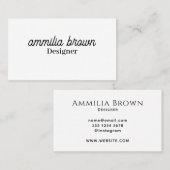 White Minimalist | Modern Professional Handwritten 名刺 (正面/裏面)