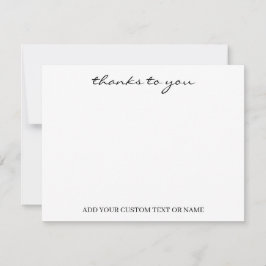 White Minimalist | Modern Typography Thank You ノートカード
