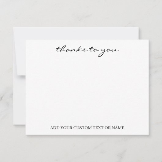 White Minimalist | Modern Typography Thank You ノートカード (正面)