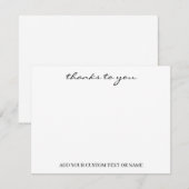 White Minimalist | Modern Typography Thank You ノートカード (正面/裏面)