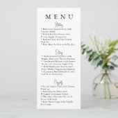 White Minimalist Modern Wedding Menu メニュー (スタンド正面)