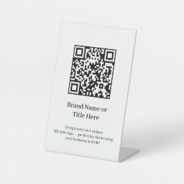 White Minimalist QR Code | Clean Modern Business 台座サイン