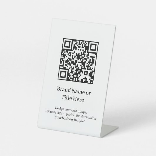 White Minimalist QR Code | Clean Modern Business  台座サイン (正面)