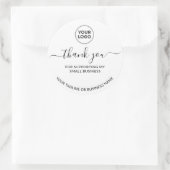 White Minimalist Thank You Logo  Round Sticker ラウンドシール (バッグ)