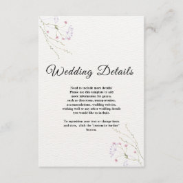 White Minimalist watercolor flowers wedding エンクロージャーカード