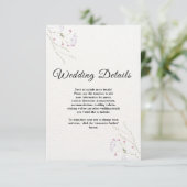 White Minimalist watercolor flowers wedding エンクロージャーカード (スタンド正面)