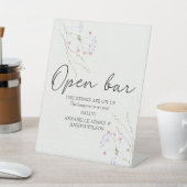 White Minimalist watercolor flowers wedding 台座サイン (インサイチュ)