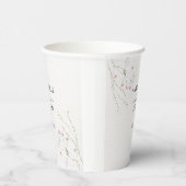 White Minimalist watercolor flowers wedding 紙コップ (右)