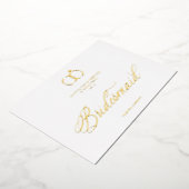 White Minimalist Wedding Rings Bridesmaid Luxury 箔招待状 (回転した状態)