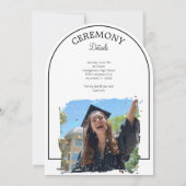 White Modern and Elegent  Graduation Invitation 招待状 (裏面)