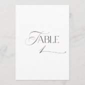 White Modern Classic Calligraphy Table Number 招待状 (正面)