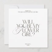 White Modern Classic Flower Girl Proposal Card 招待状 (正面)