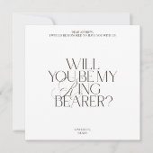 White Modern Classic Ring Bearer Proposal Card 招待状 (正面)
