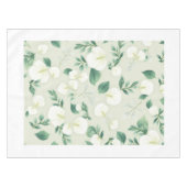 White Modern Eucalyptus Leaf Spring Tablecloth テーブルクロス (正面(横))