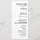 White Modern Minimalist Bridal Program QR Code プログラム (正面)