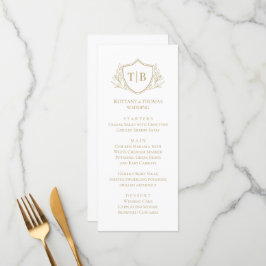 White Modern Monogram Elegant Menu  メニュー