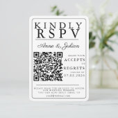 White Modern Photo RSVP Insert QR Code (スタンド正面)