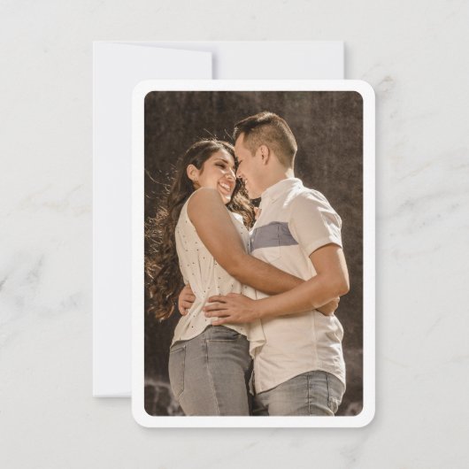 White Modern Photo RSVP Insert QR Code (裏面)