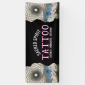 White Modern Text Hand Drawn 2 Photo Business Name 横断幕 (縦)