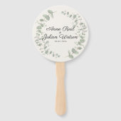 White Modern Wedding with Eucalyptus leaves  ハンドファン (正面)