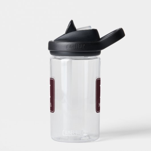 White MonogramとDusty Burgundyの名前 ウォーターボトル (左面)